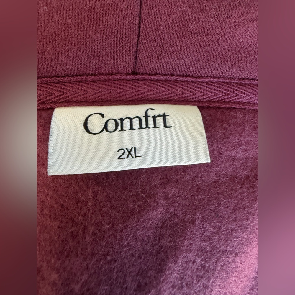Comfrt Comfort Cloud Zip Up Hoodie Maroon Size XXL 2X Loungewear NWT Fleece - Picture 4 of 7